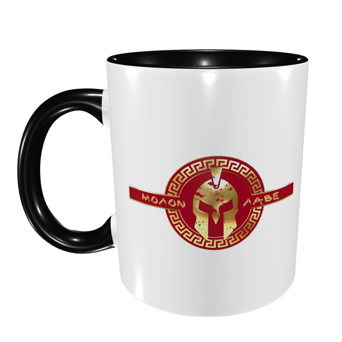 Coffee Tea Name - Taza con logotipo del casco Spartan
