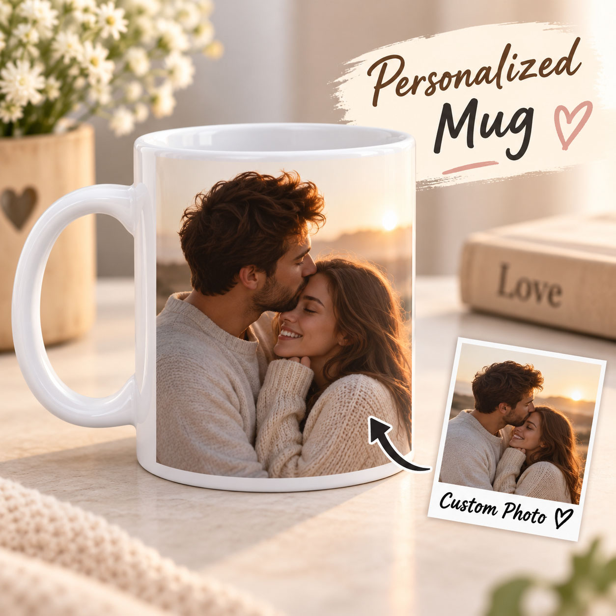 Coffee Tea Images - Taza de cerámica personalizada con foto,