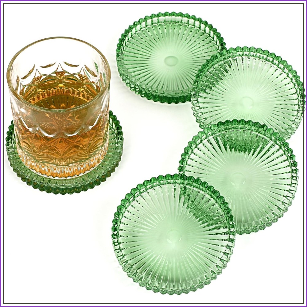 Coffee Tea Images - Juego de 5 posavasos de vidrio