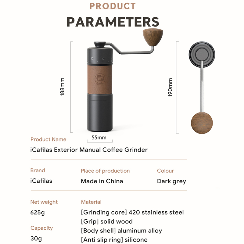 Moedor de café Manual icafilas - Burr Hand Grinder reseña y precio